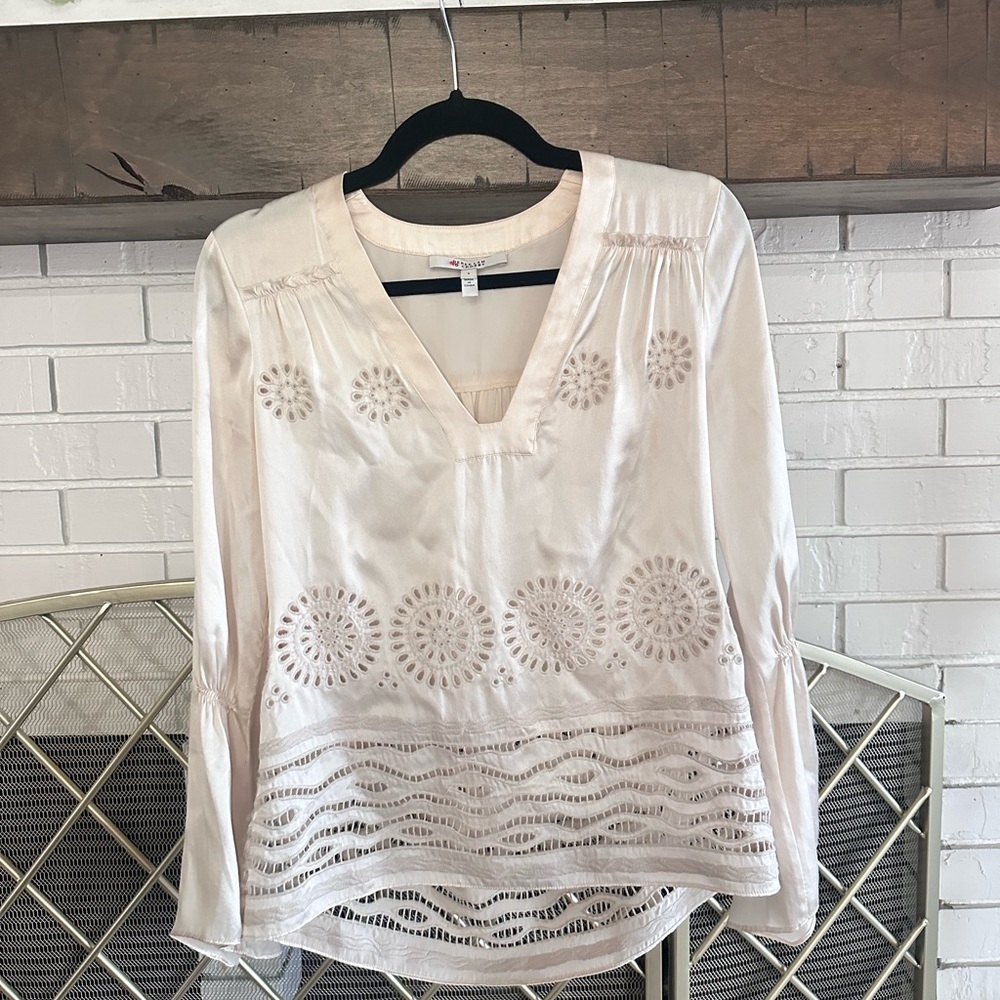 Satin long sleeved blouse